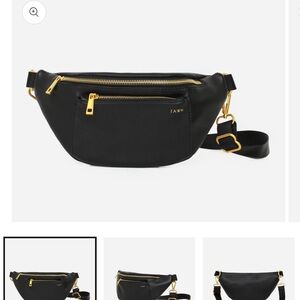 Navy Blue Fawn Belt Bag with Gold Accents